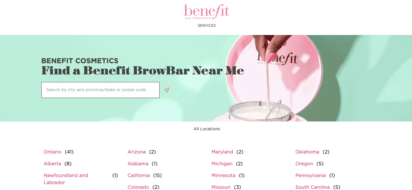BrowBar Eyebrow Business Website Examples