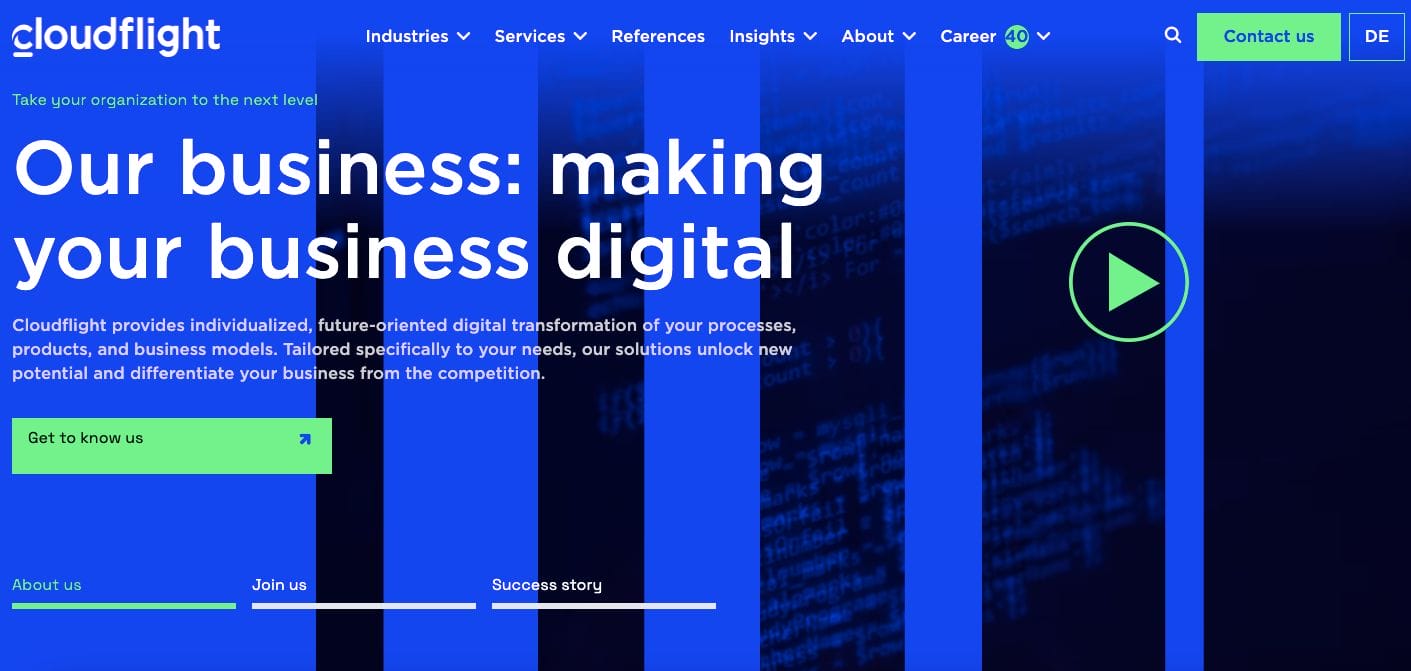 Cloudflight Technology Web Design Examples