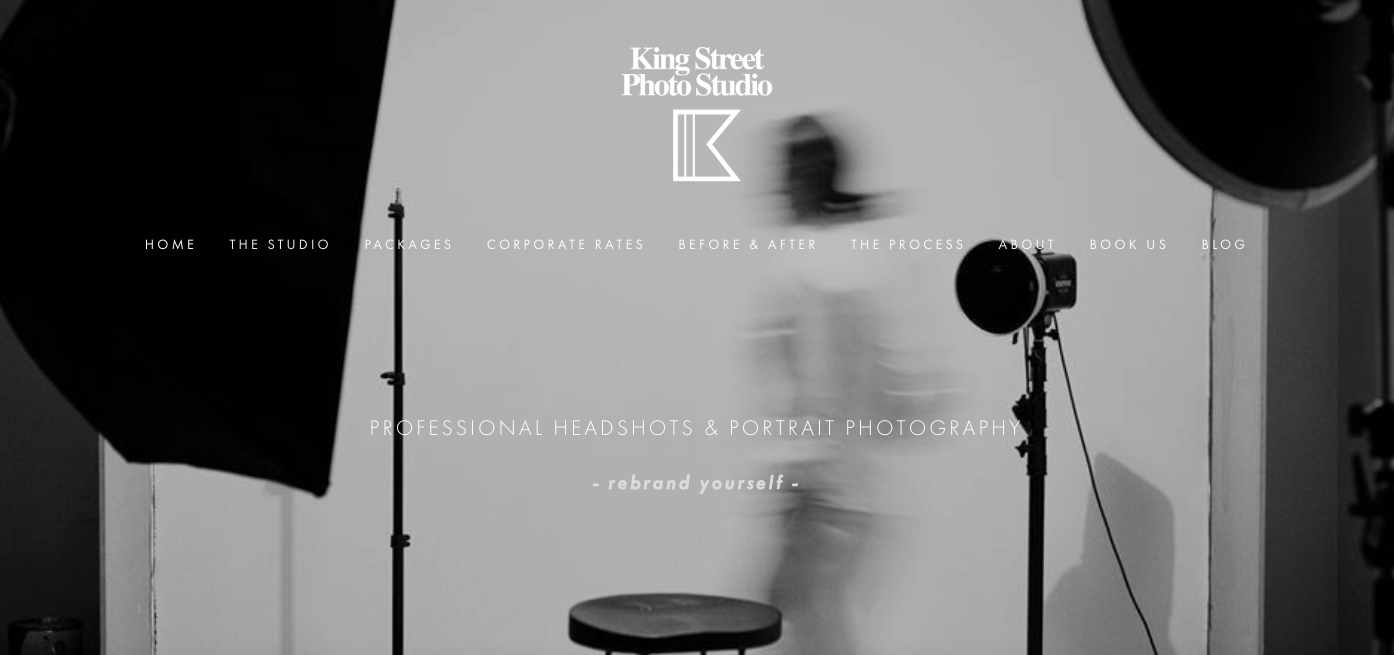 KIng Street Photo Studio Photography Business Website Examples