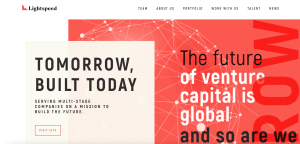 Lightspeed Venture Capital Web Design Examples