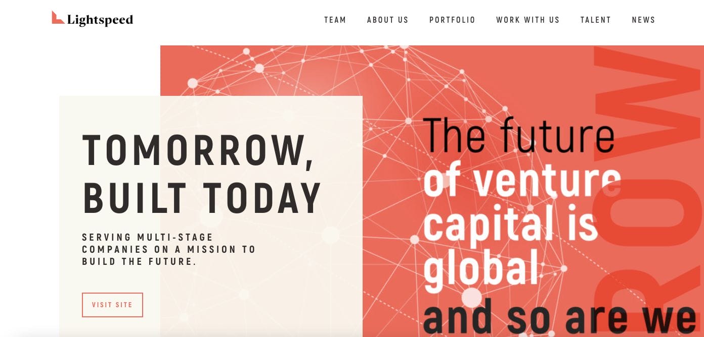 Lightspeed Venture Capital Web Design Examples