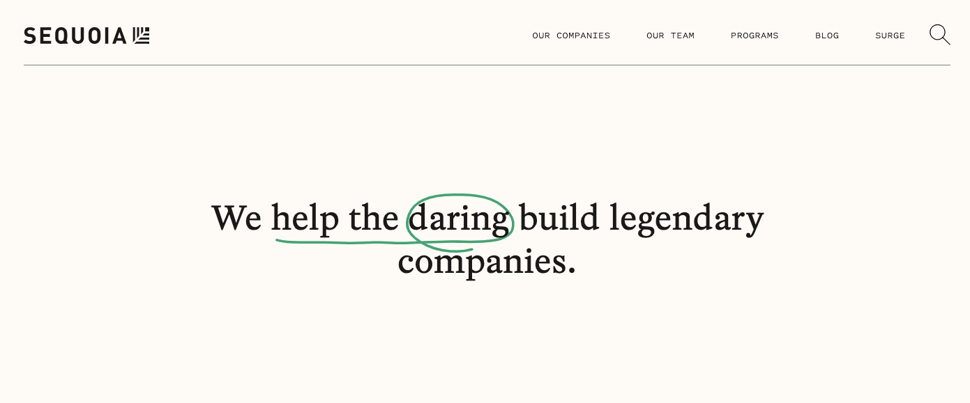 Sequoia Venture Capital Web Design Examples