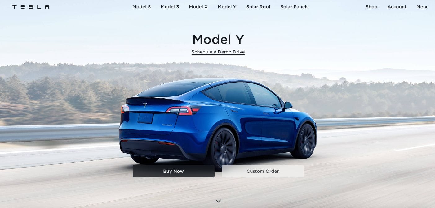 Tesla Tech Company Website Examples