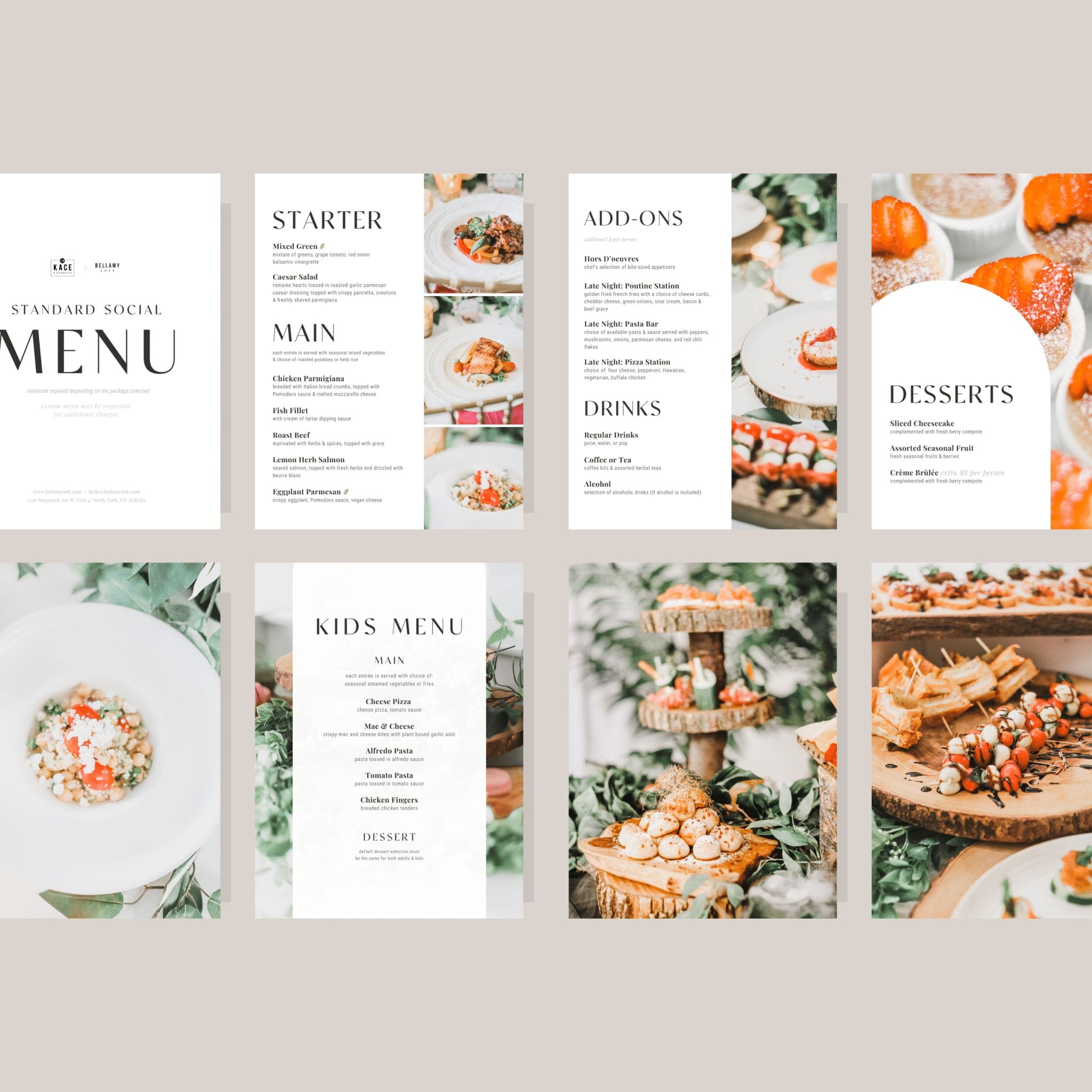 catering company web design and branding