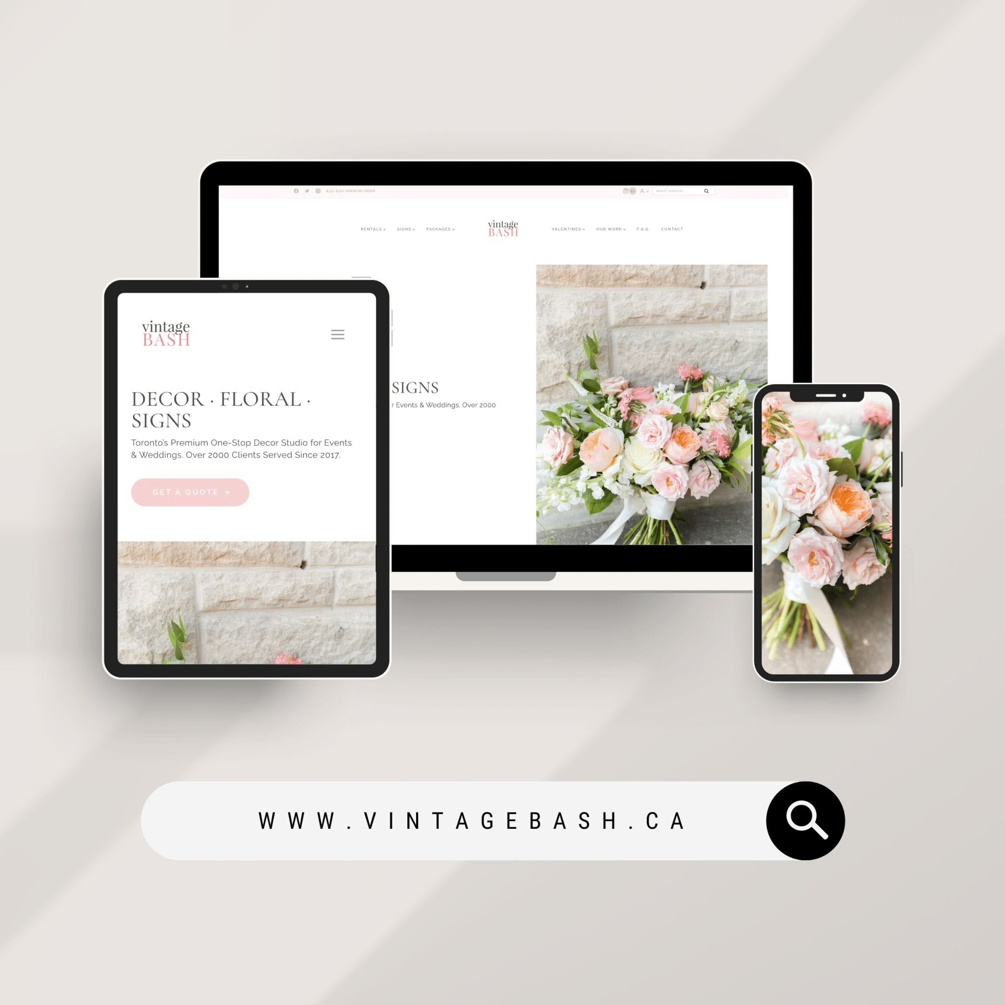 decor company web design and branding