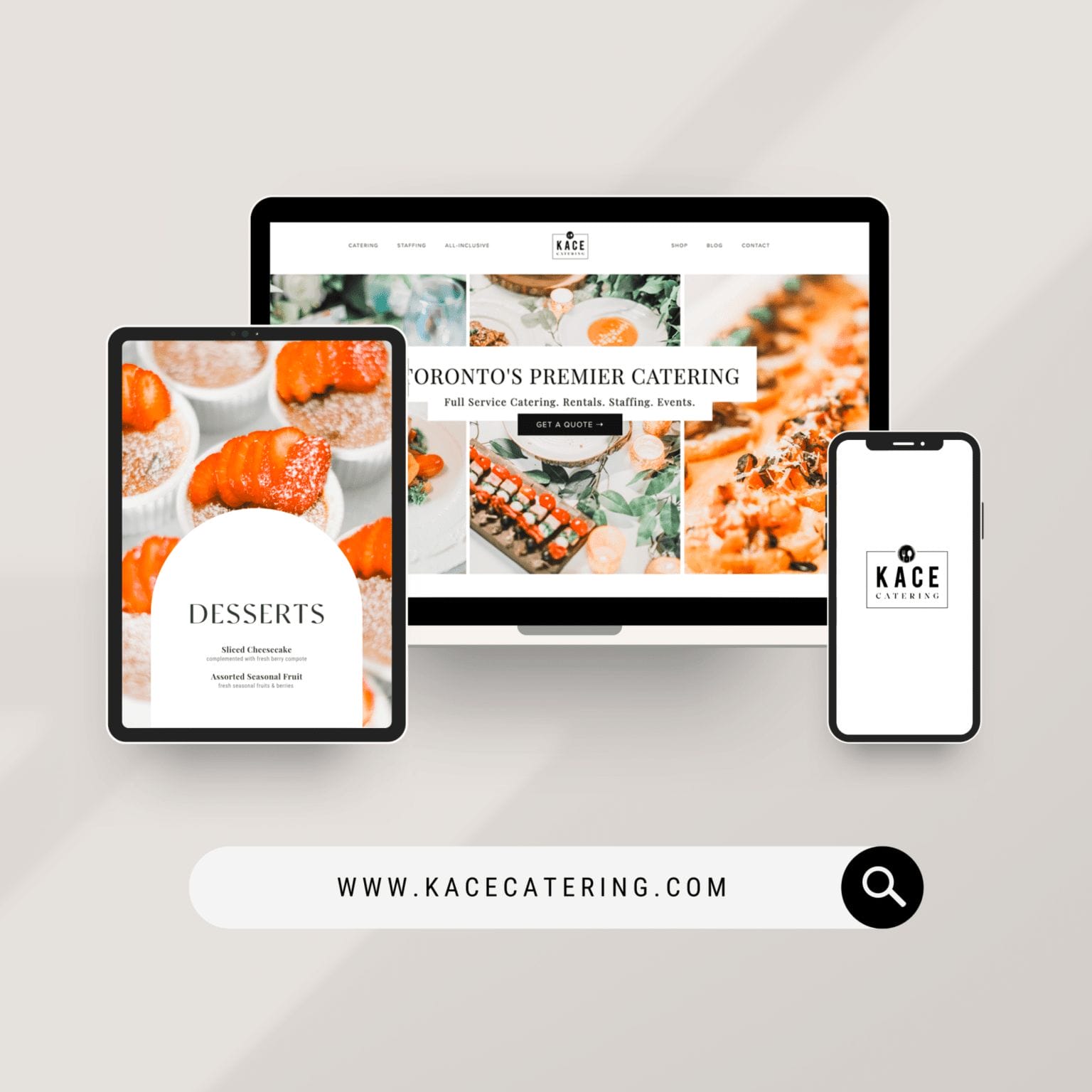 catering company web design and branding