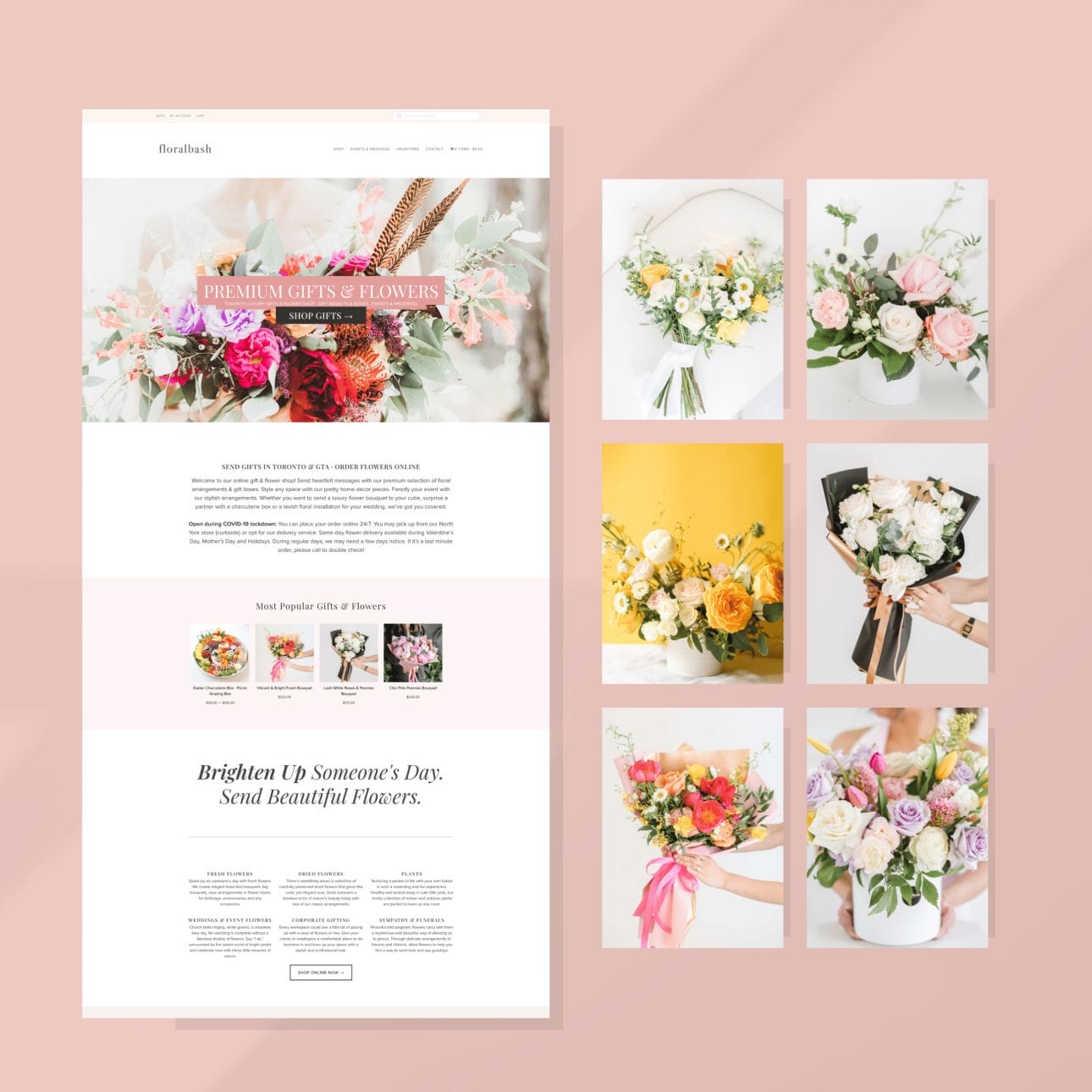 florist web design, branding and photography